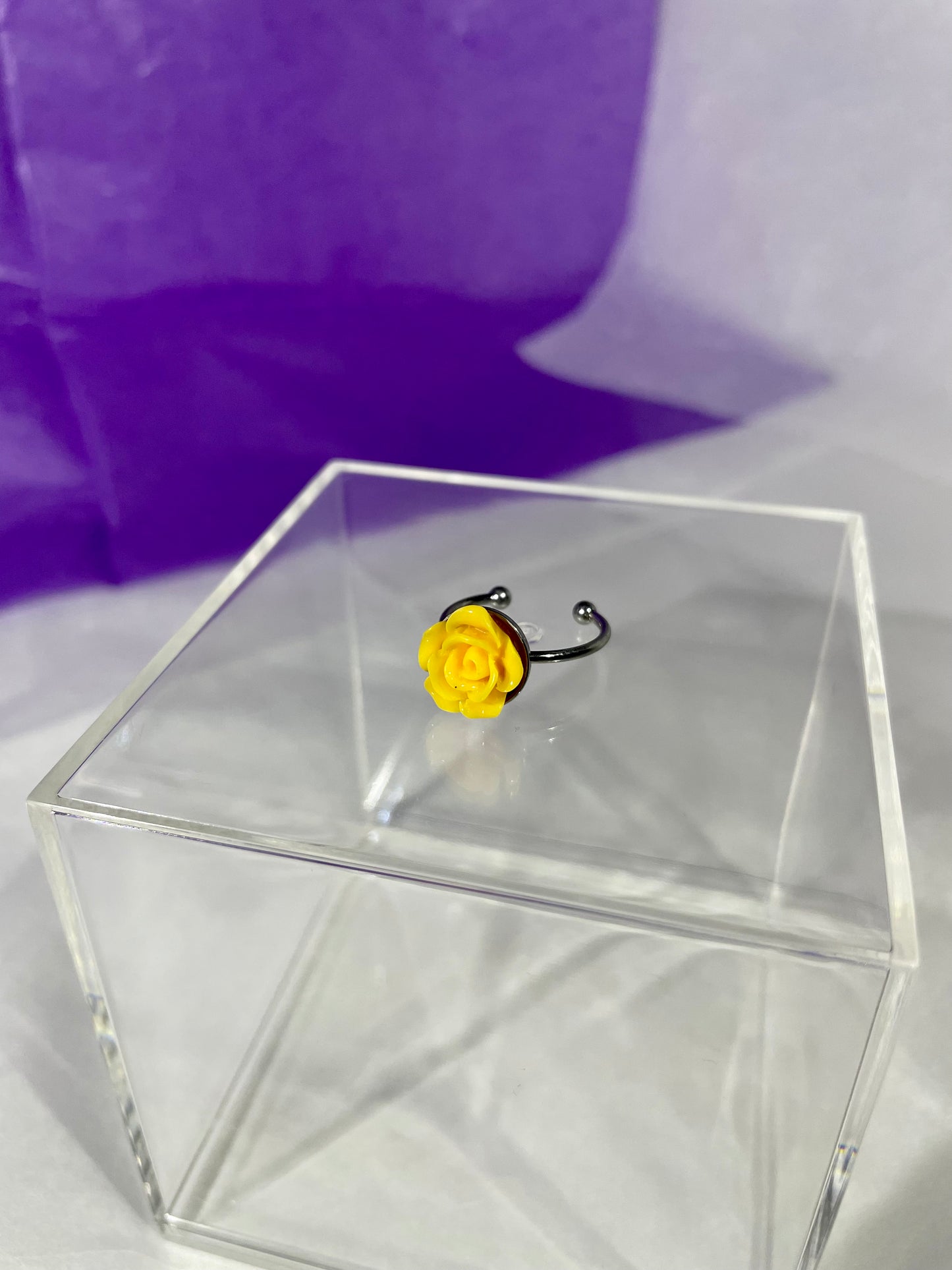 Adjustable Stainless Steel Rose Rings