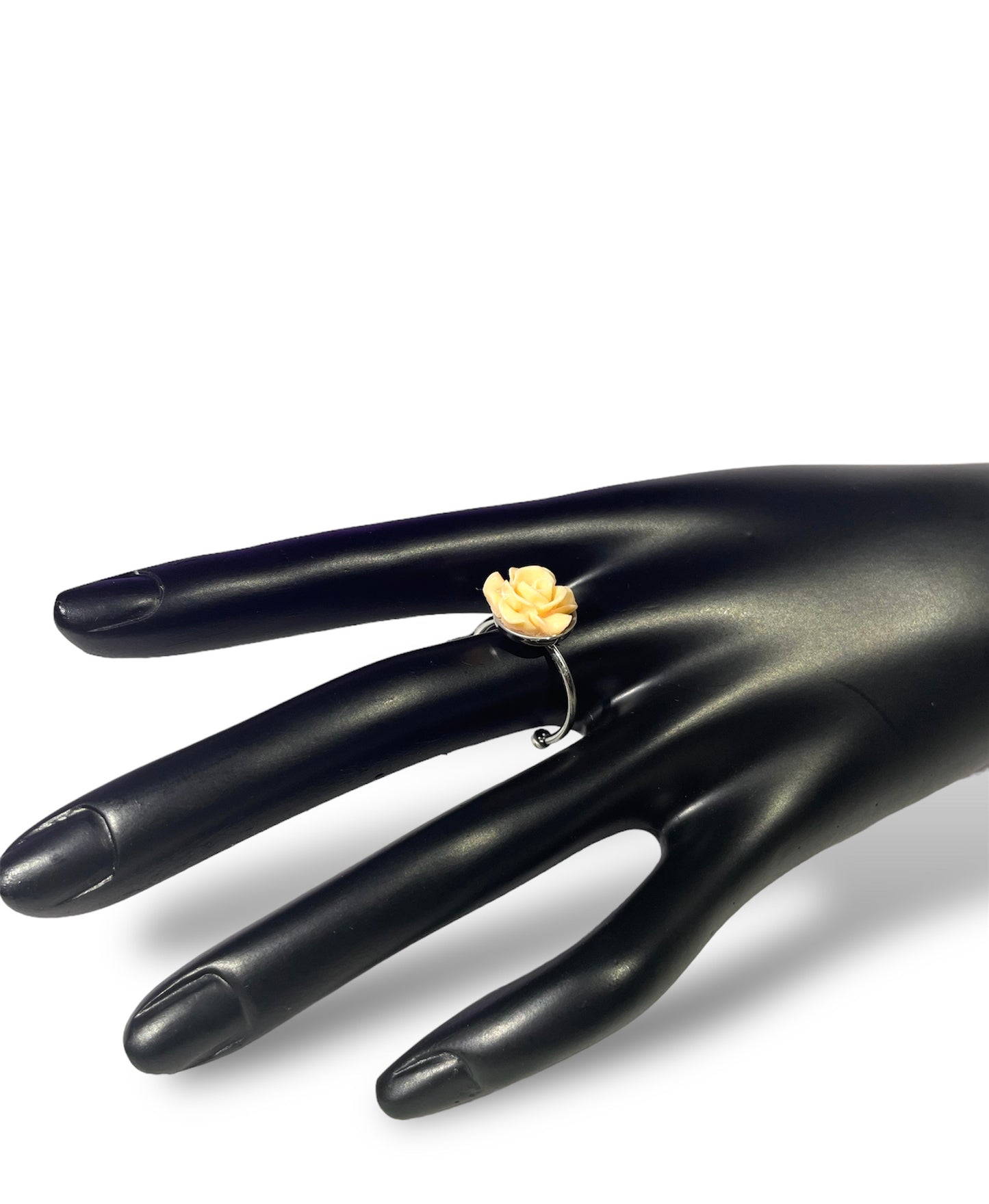 Adjustable Stainless Steel Rose Rings