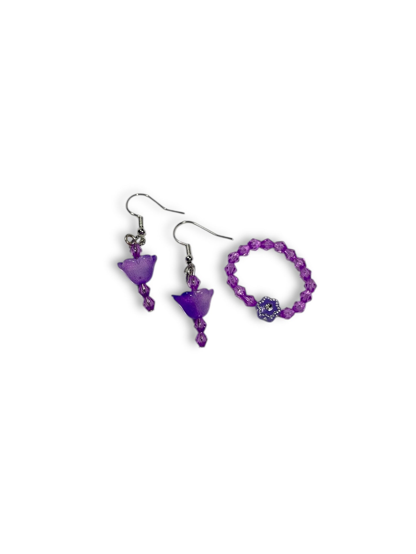Joyous Flower Ring and Earrings Set