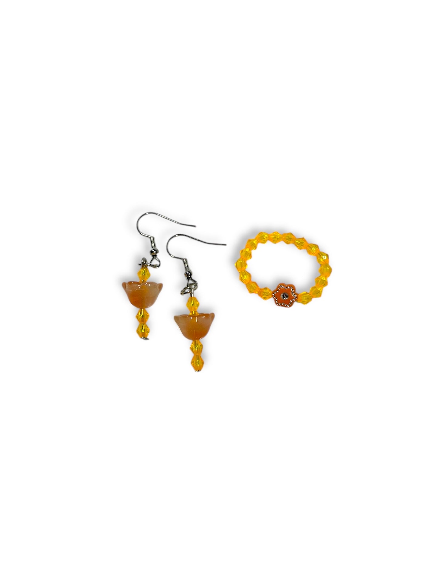 Joyous Flower Ring and Earrings Set