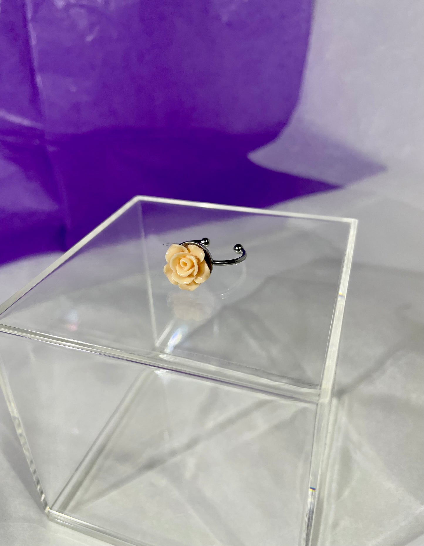 Adjustable Stainless Steel Rose Rings