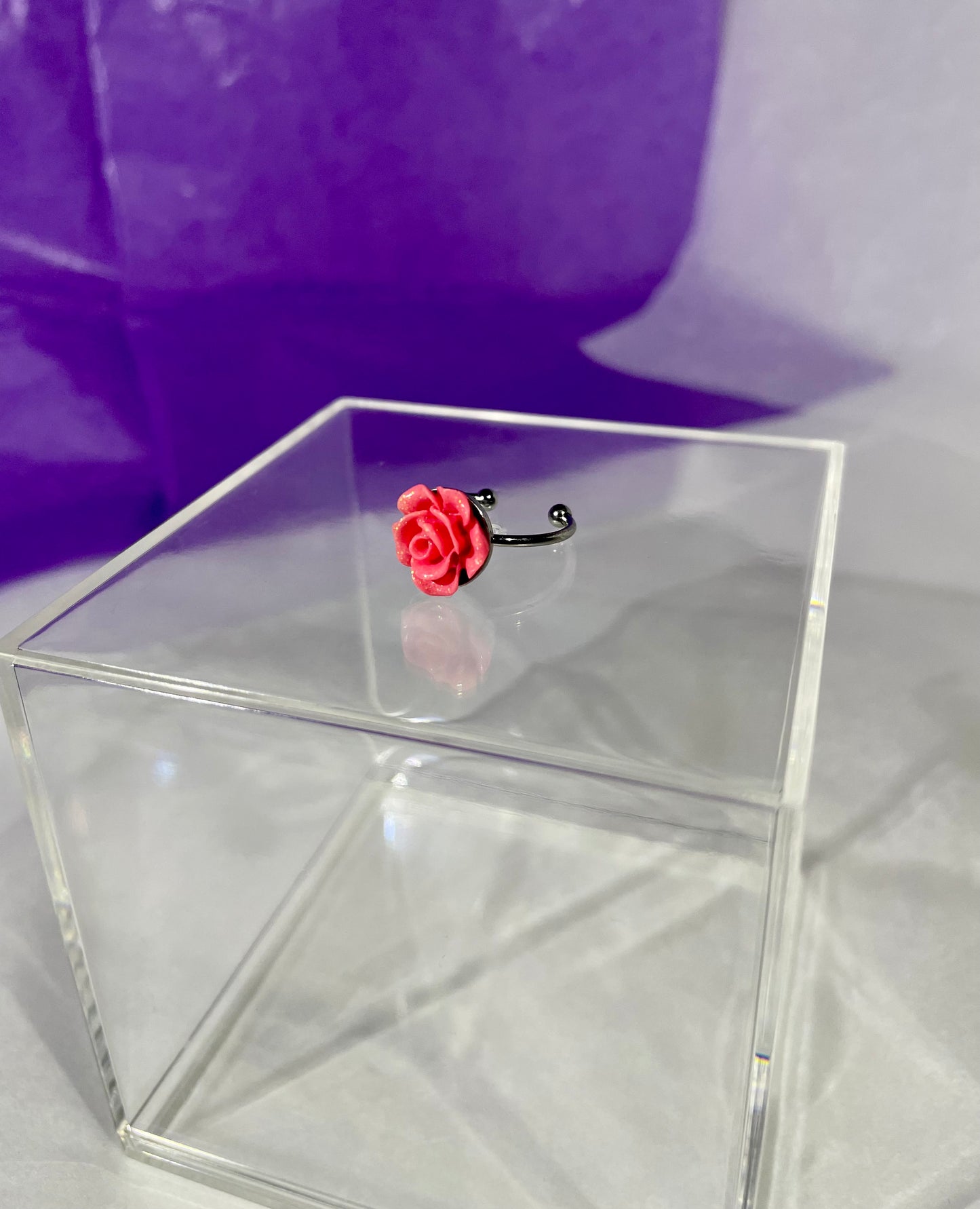 Adjustable Stainless Steel Rose Rings