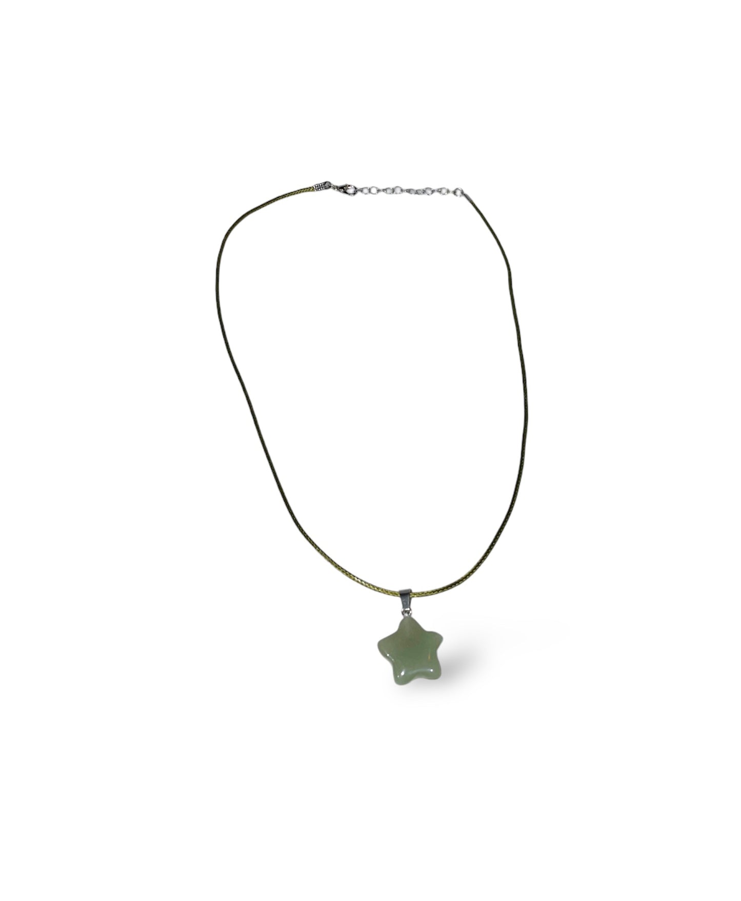 Joyous Green Cord Necklace with a Stone