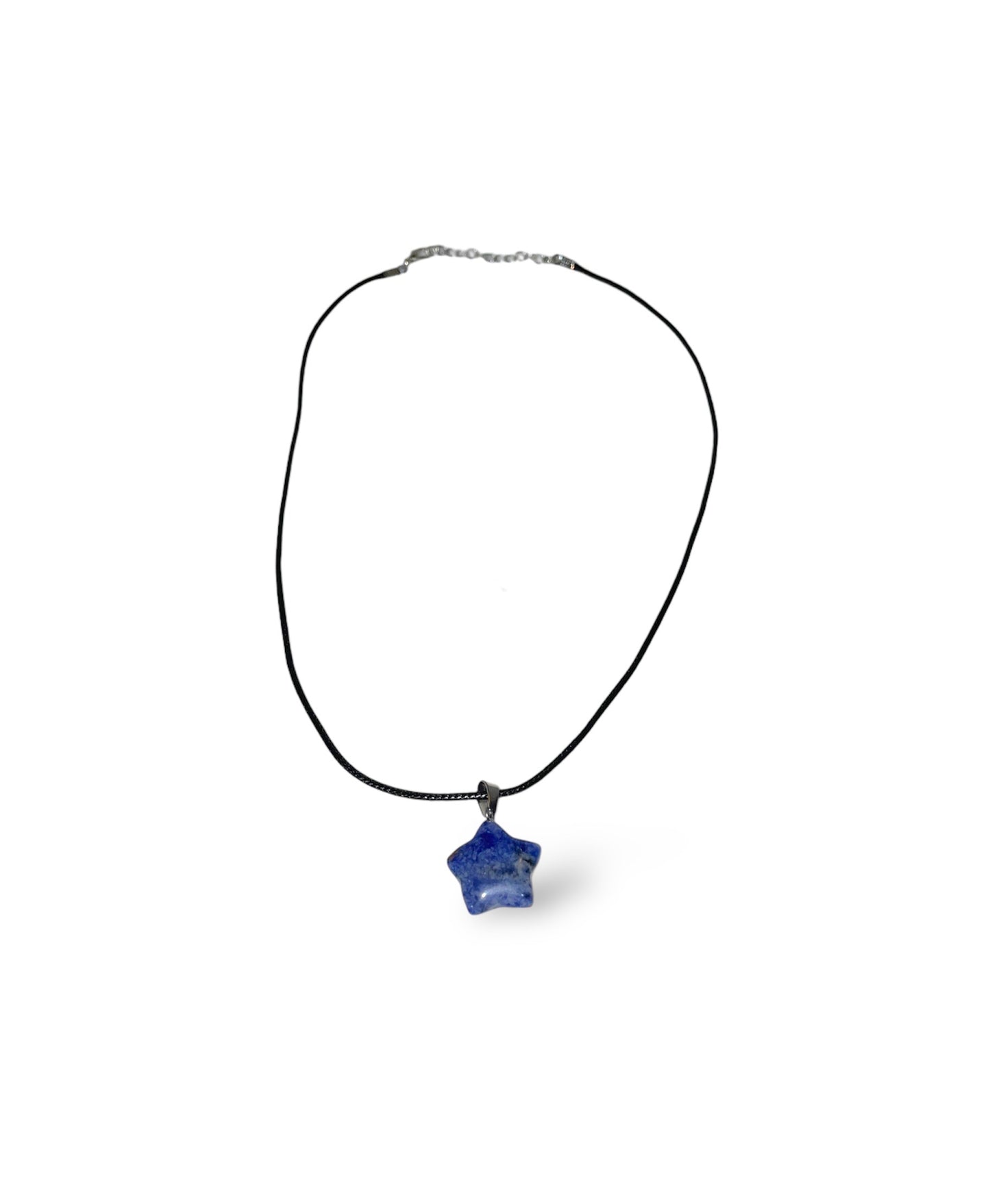 Joyous Black Cord Necklace with a Stone