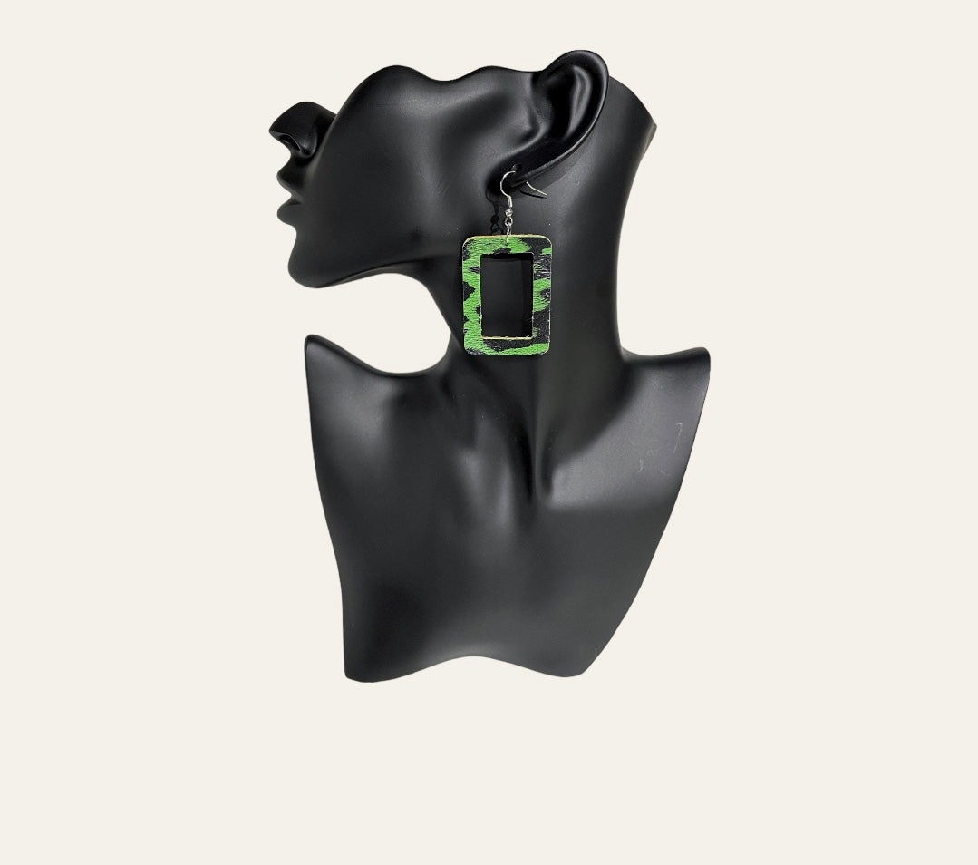 Joyous Rectangle Cheetah Earrings