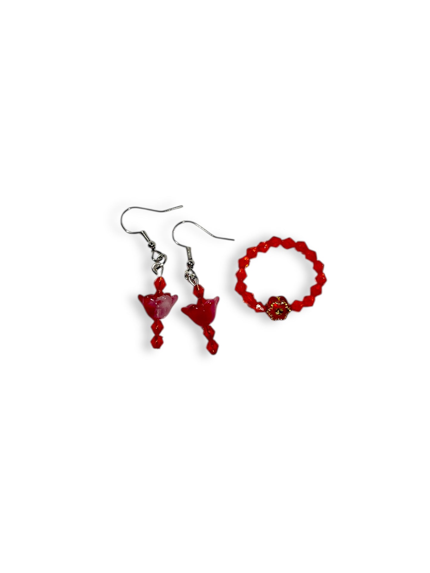 Joyous Flower Ring and Earrings Set