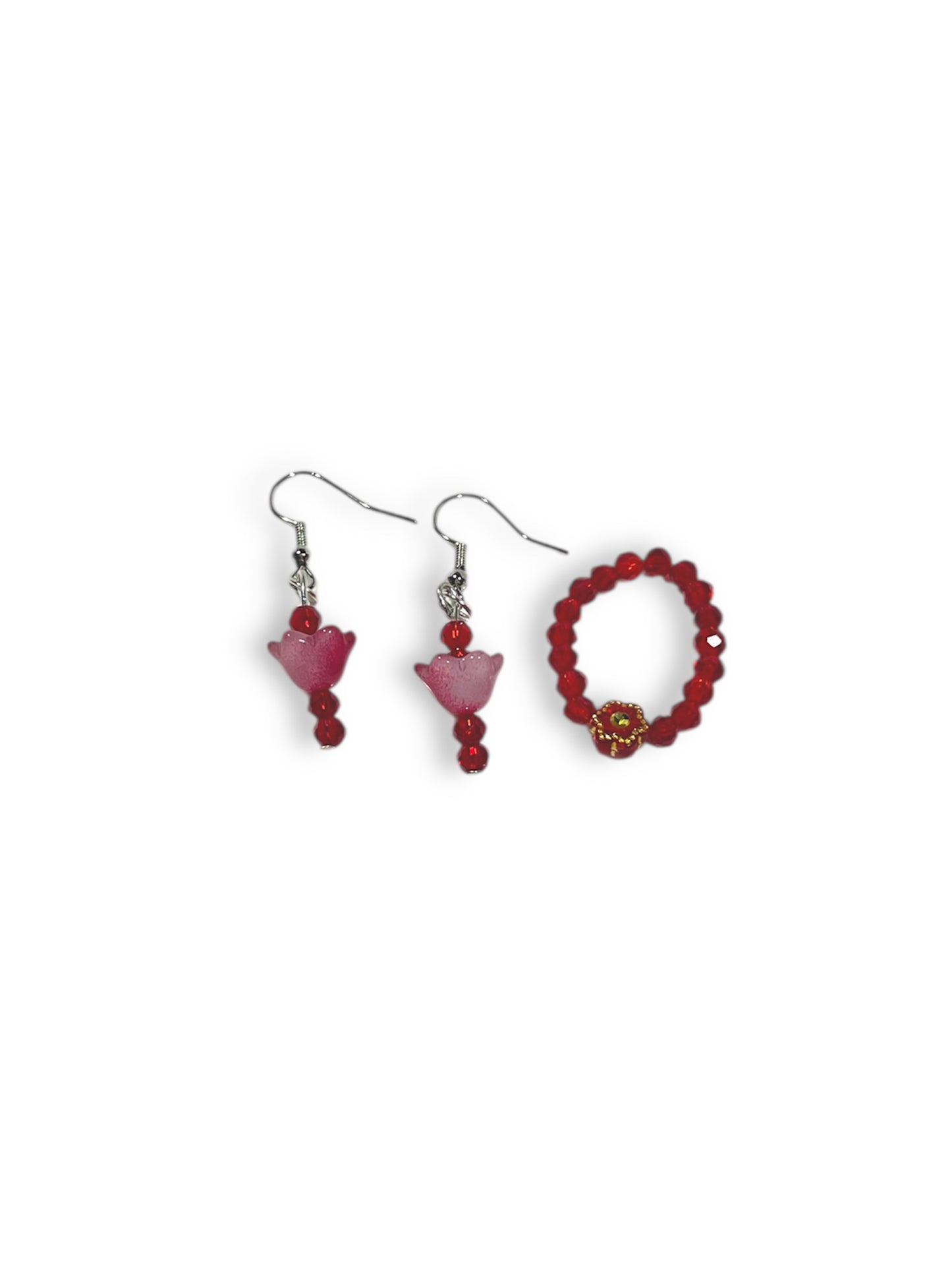 Joyous Flower Ring and Earrings Set