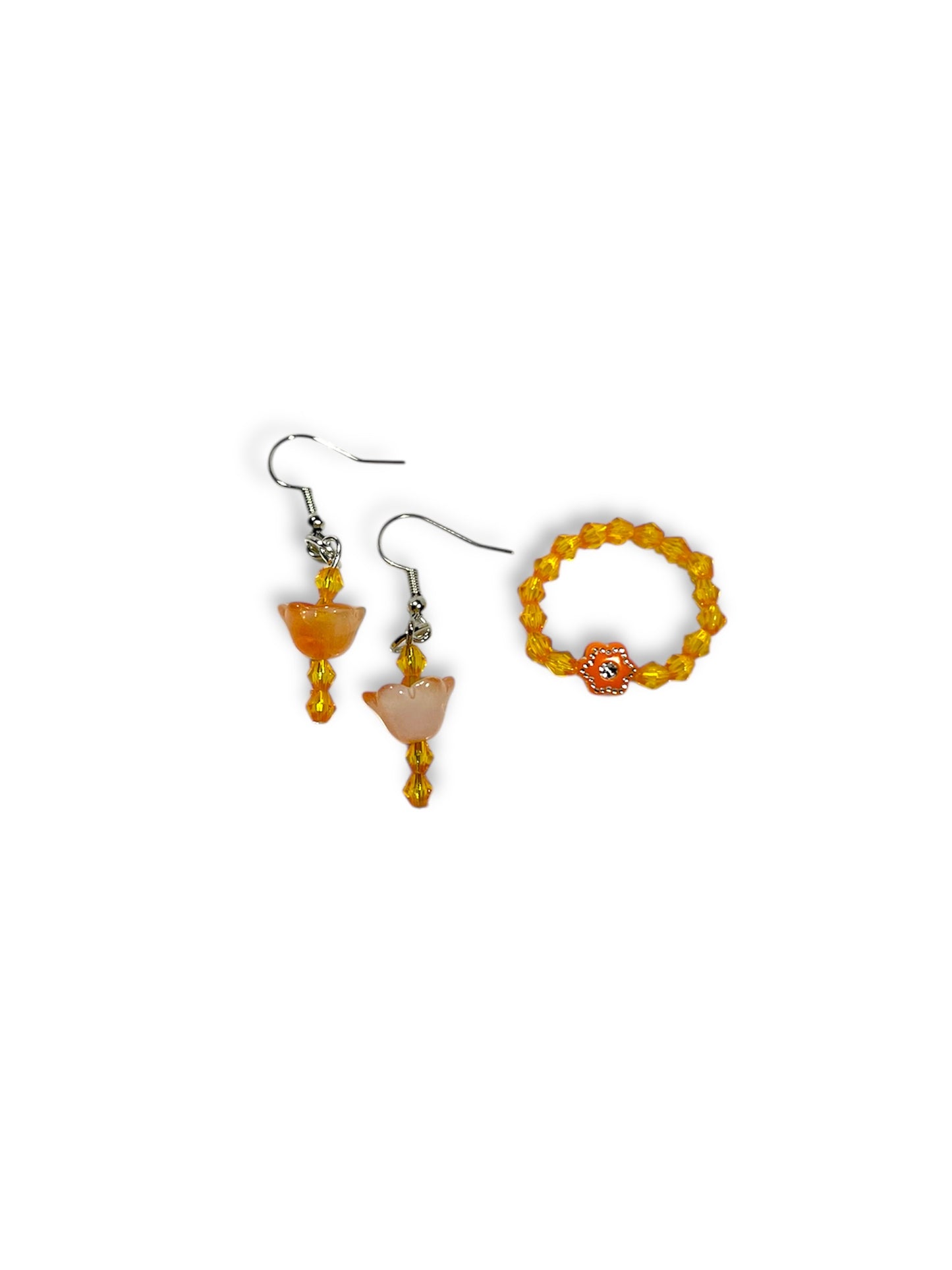 Joyous Flower Ring and Earrings Set