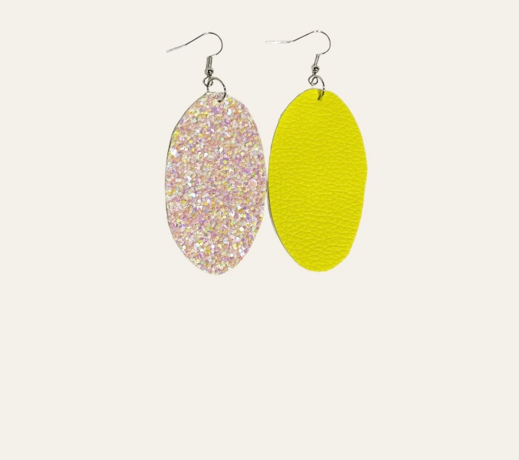 Joyous Oval Glitter Earrings