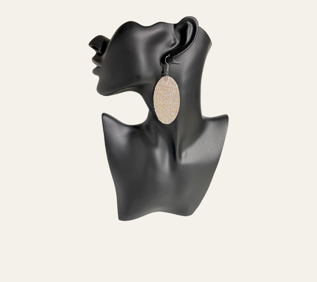 Joyous Oval Glitter Earrings