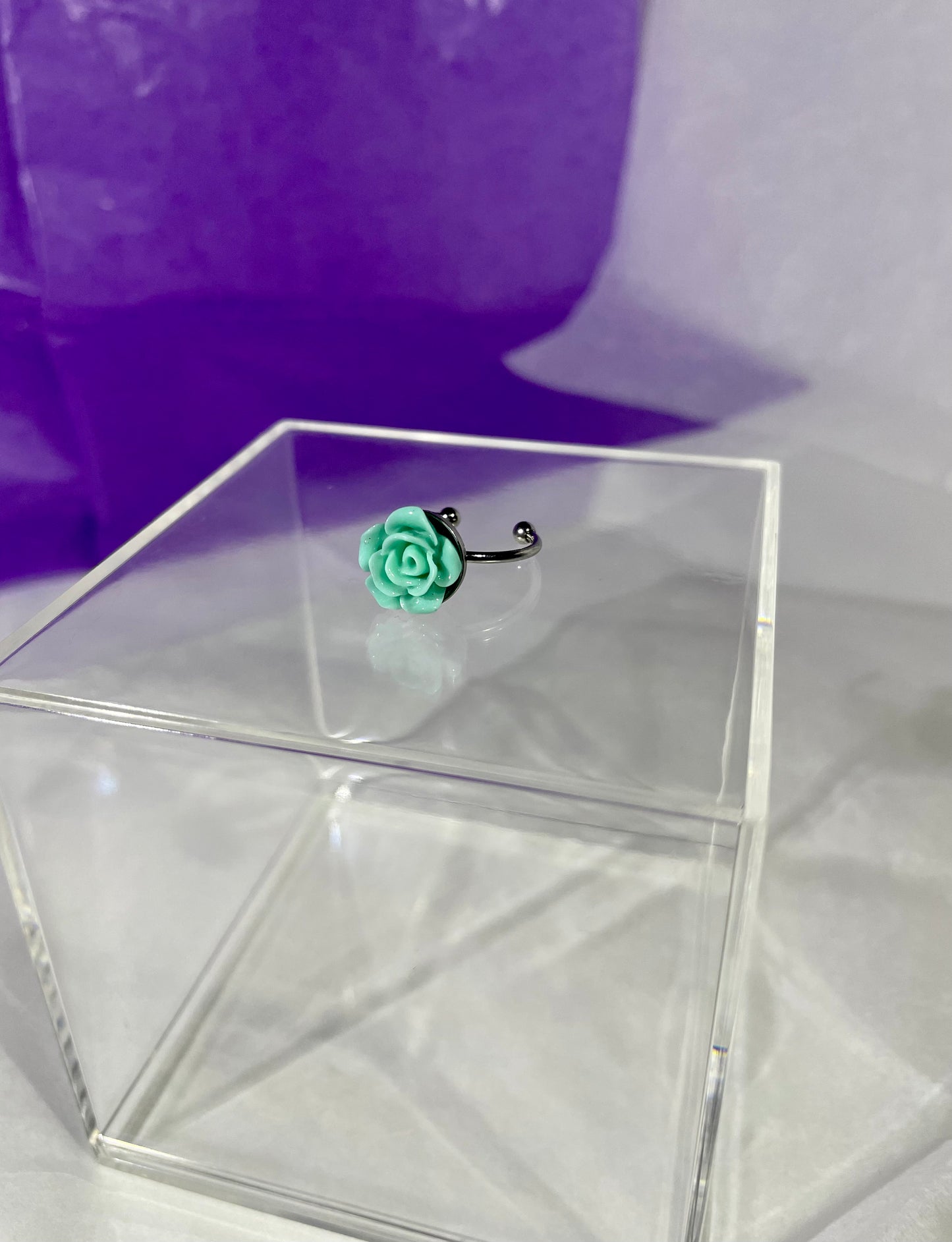 Adjustable Stainless Steel Rose Rings