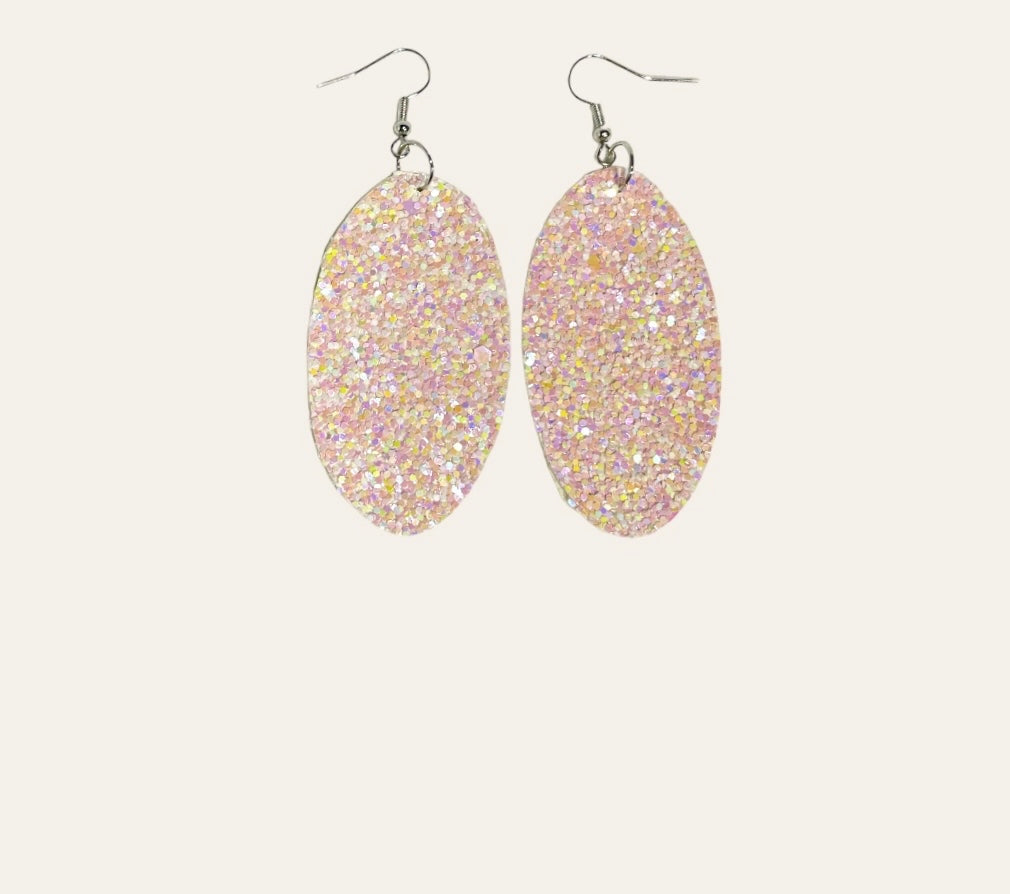 Joyous Oval Glitter Earrings