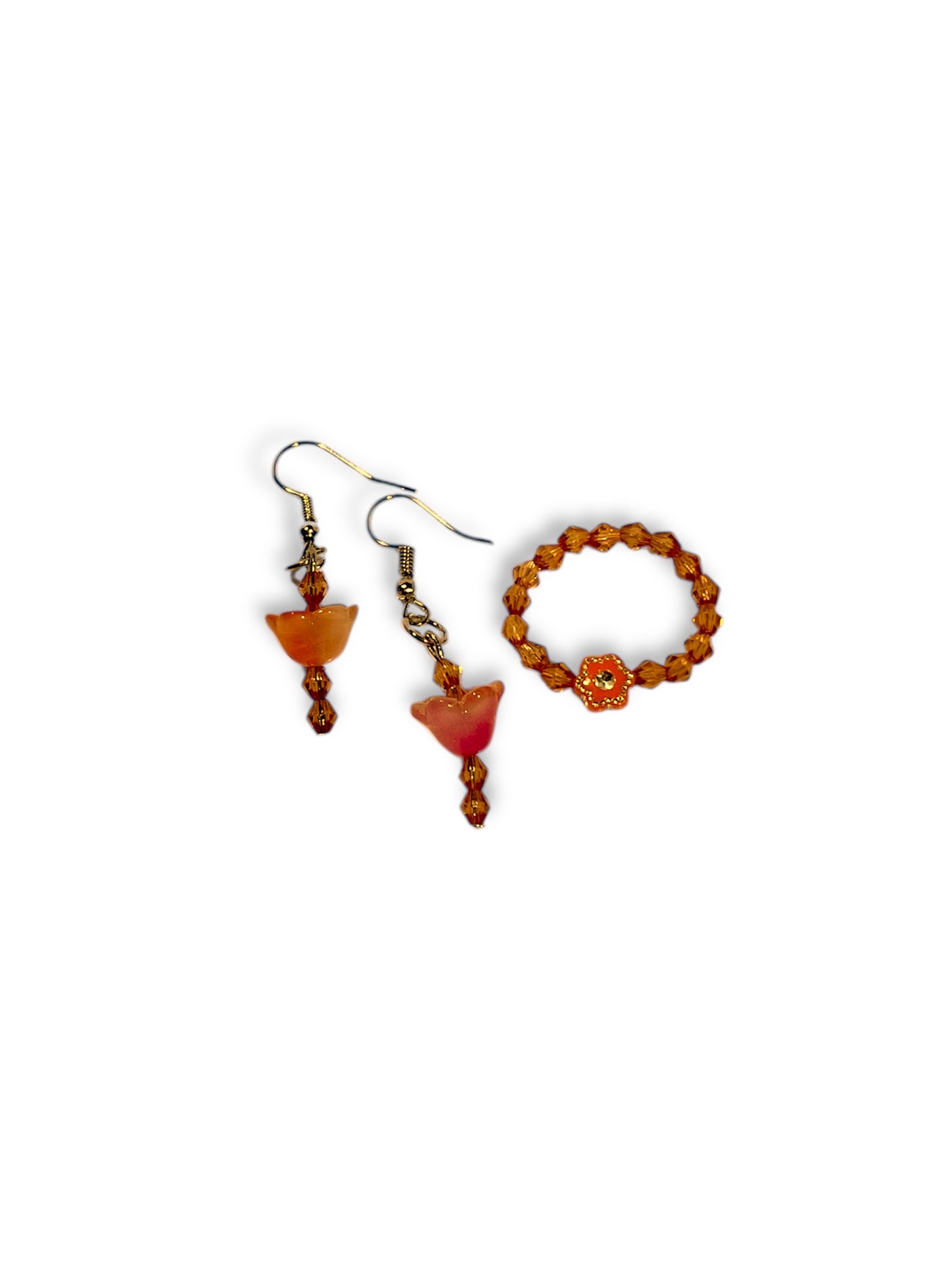 Joyous Flower Ring and Earrings Set