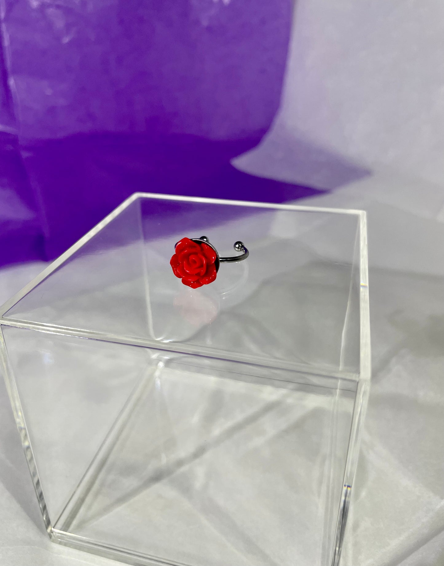 Adjustable Stainless Steel Rose Rings