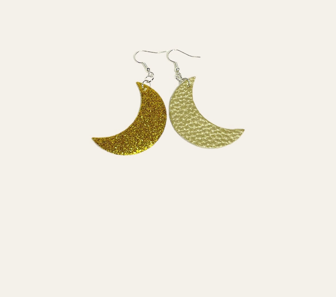 Glitter Moon Earrings