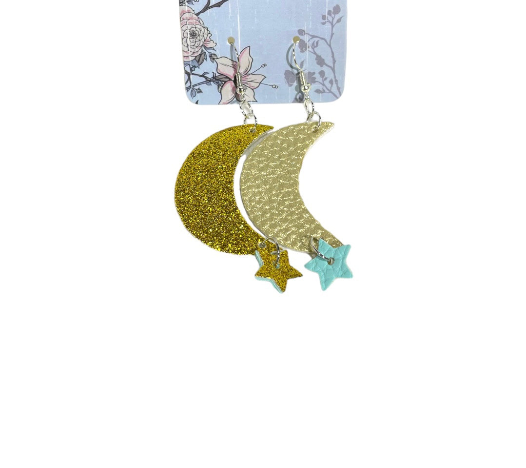 Glitter Moon Earrings